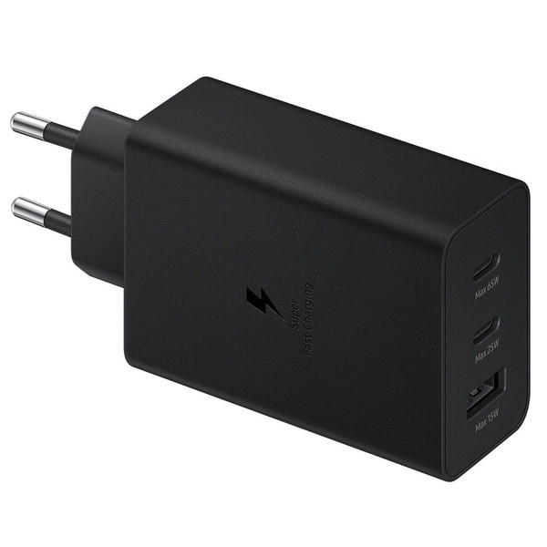 Мережевий зарядний пристрій Samsung Trio 65W 2 Type-C+USB Black /EP-T6530NBEGRU