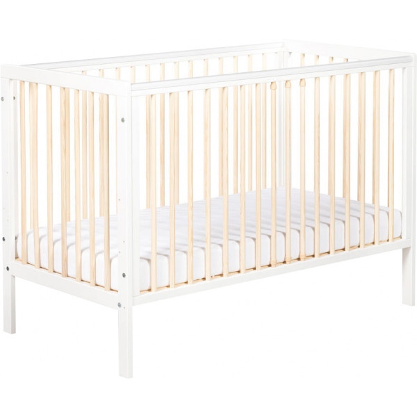 Ліжечко дитяче прямокутне Klups Timi 120х60 см White/Pine (TIMI1)