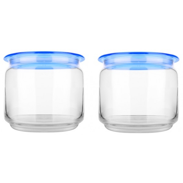 Набір ємностей для сипучих Luminarc Plano Blue 2х0.5 л (Q8236)