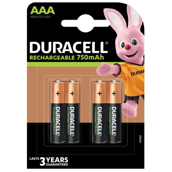 Акумулятор тип AAA Duracell HR03 (AAA) 750mAh уп. 4 шт
