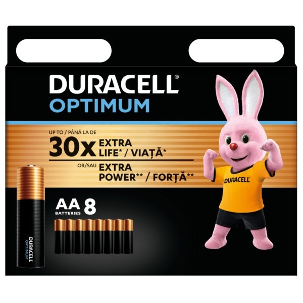 Батарейка тип AA Duracell LR06 KPD 08*10 OPTIMUM УП. 1X8 ШТ