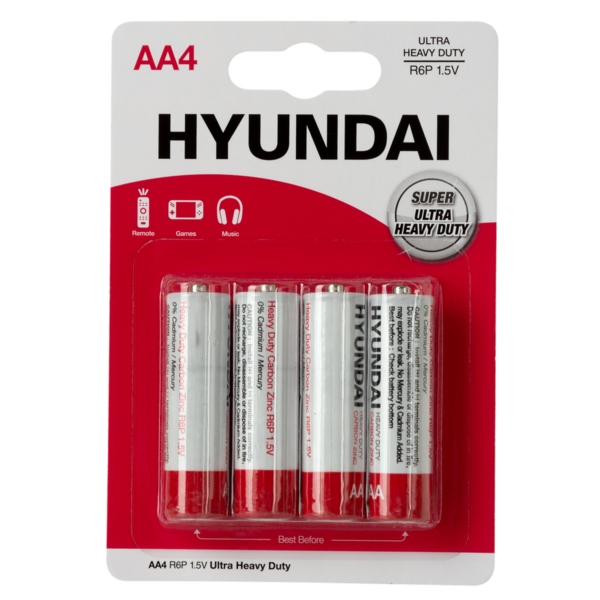 Батарейка тип AA Hyundai R6 AA BL4 Heavy Duty (HT7007001)