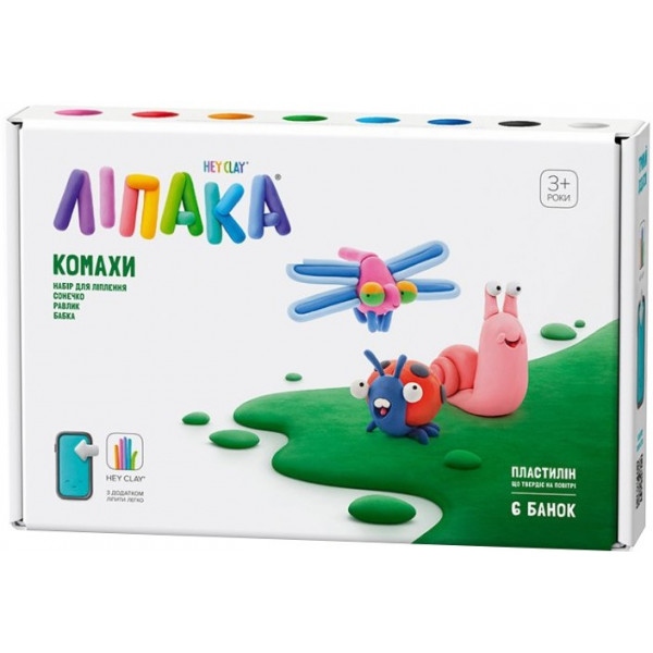 Маса для ліплення Ліпака КОМАХИ: СОНЕЧКО, РАВЛИК, БАБКА (60030-UA01)