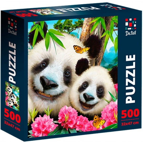 Пазли картонні (8 +) De.tail «Panda Selfie»(500 елем.) (DT500-03)