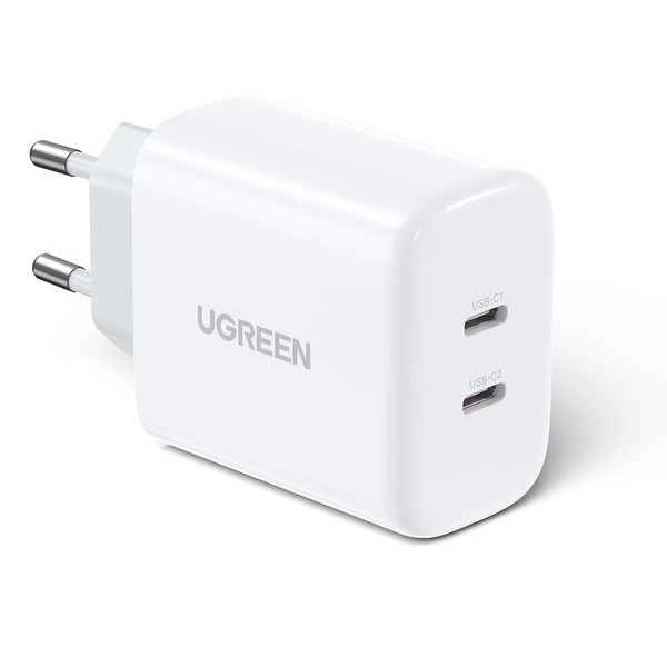 Мережевий зарядний пристрій UGREEN CD243 40W 2xType-C PD Fast Charger White (UGR-10343)
