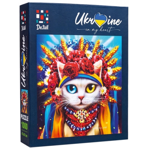 Пазли картонні (8 +) De.tail "White cat in the wreath" (DT1000-06)