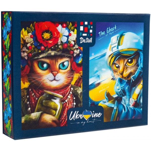 Пазли картонні (8 +) De.tail 2 in 1 "Сat soldier & the Ghost of Kyiv cat" (DT500-09)