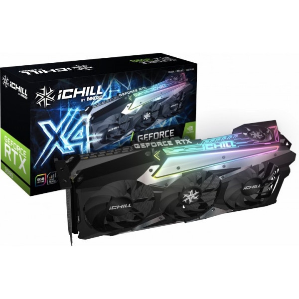 Відеокарта Inno3D GeForce RTX 3090 iChill X4 24GB GDDR6X 384bit (C30904-246XX-1880VA36)