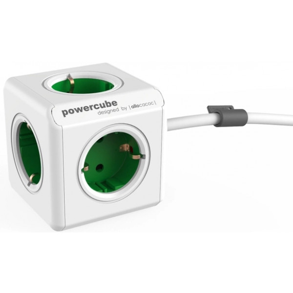 Подовжувач 220В Allocacoc Powercube Extended 1.5m 5р Green (1300GN/DEEXPC)