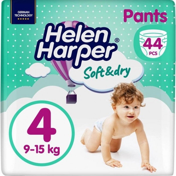 Одноразові підгузки-трусики Helen Harper Soft&Dry Pants Розмір 4 (9-15 кг), 44 шт. (271440)
