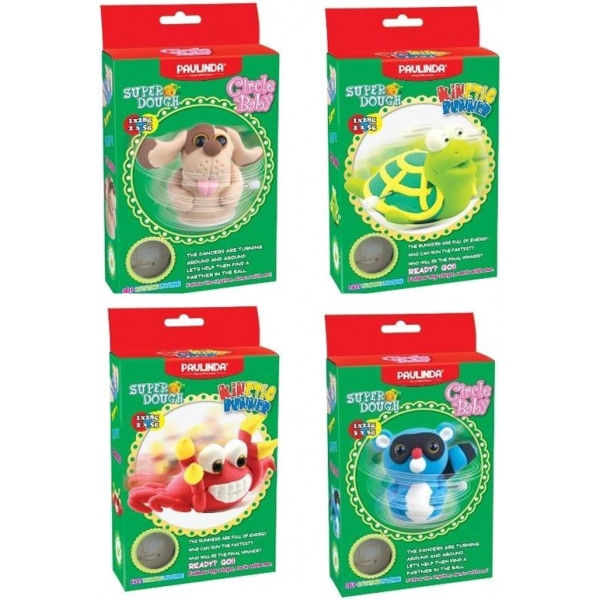 Маса для ліплення Paulinda Super Dough 4 в 1 (собака, черепаха, краб, єнот) (PL-SD4B1)