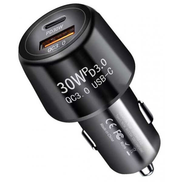 Автомобільний зарядний пристрій XOKO CQC-220 PD Type-C 30W/3A, USB 3A
 
Black (CQC-220-BK)