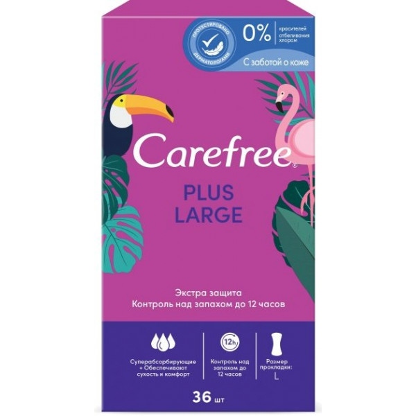 Прокладки щоденні Carefree Plus Large 36 шт. (3574661604787)