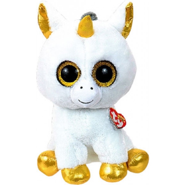 М'яка іграшка глазастик TY Beanie Boo's Білий єдиноріг "Pegasus" 25см (36825)