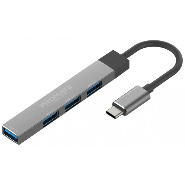 Хаб USB Promate Litehub-4 Grey