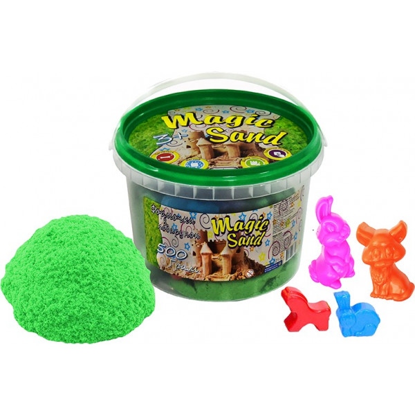 Кінетичний пісок Strateg Magic sand зелений, відро 0,5 кг (371-5)