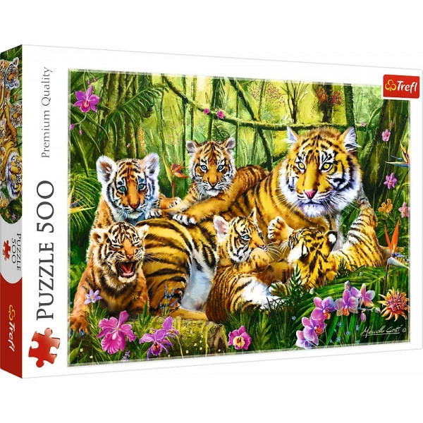 Пазли картонні (8 +) Trefl Сім'я тигрів 500 ел. (37350)