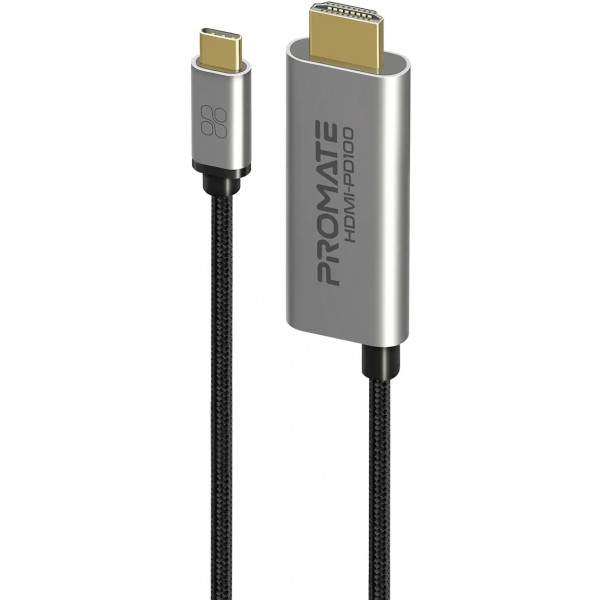 Кабель Promate HDMI-USB Type-C hdmi-pd100.grey