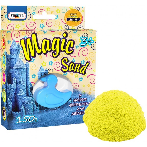 Кінетичний пісок Strateg Magic sand жовтий з ароматом банана, 150 гр. (39312)