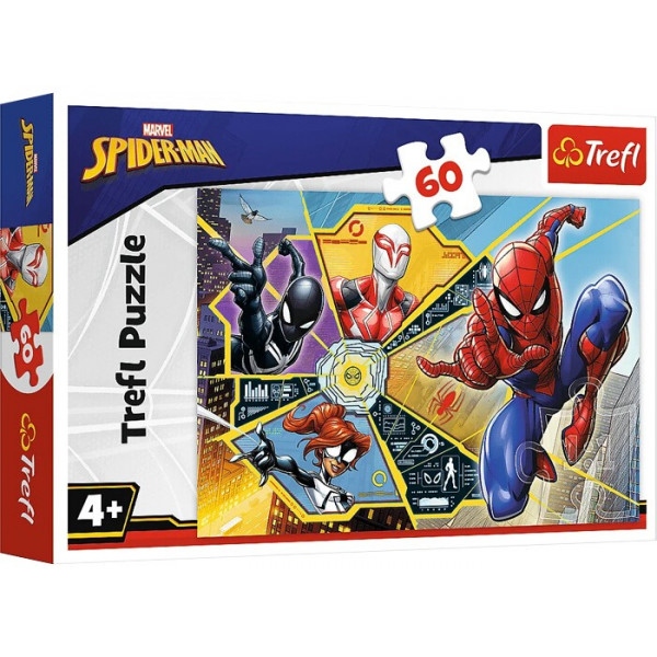 Пазли картонні (3-4 роки) Trefl "Битва у павутині" / MARVEL (60 елм.) (17372)
