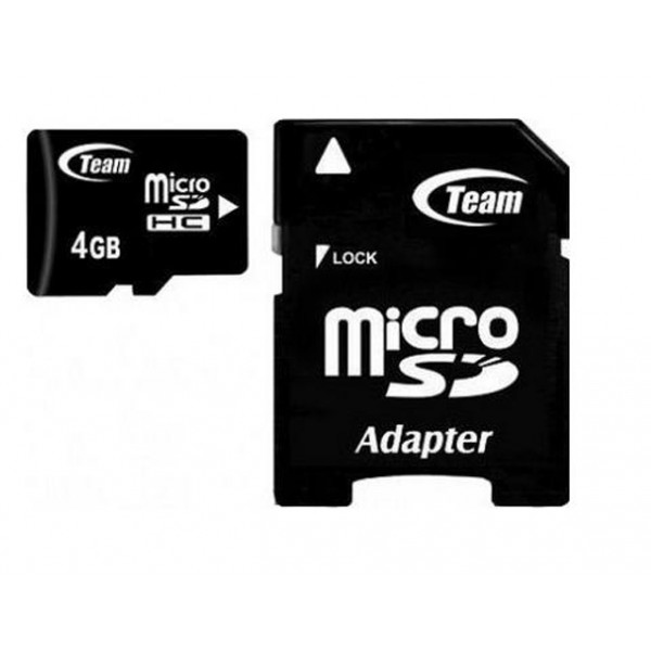 Карта пам'яті Team MicroSDHC 4GB Class 10 Team + SD-adapter (TUSDH4GCL1003)
