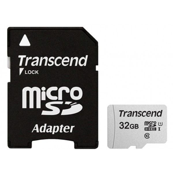 Карта пам'яті Transcend microSDHC 300S 32GB UHS-I U1 + ad (TS32GUSD300S-A)