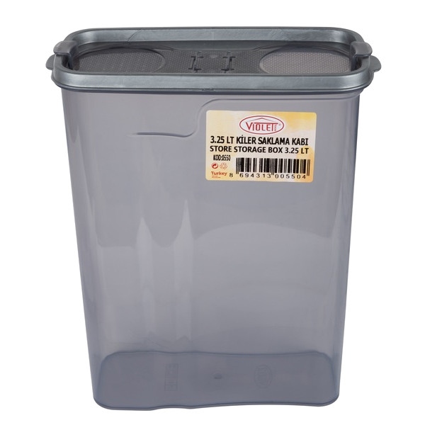 Ємність для сипучих VIOLET HOUSE 0550 Transparent Black 3.25 л