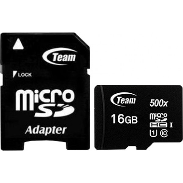 Карта пам'яті Team microSDHC 16GB UHS-I Class 10 + SD adapter (TUSDH16GCL10U03)