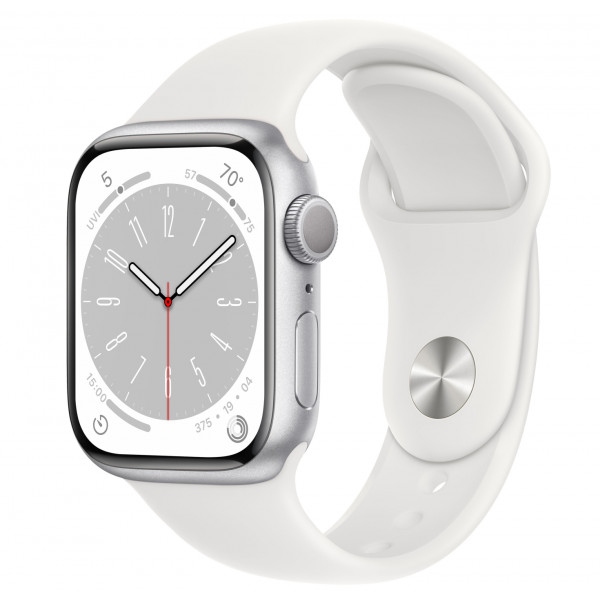 Смарт-годинник Apple Watch Series 8 GPS 41mm Silver Aluminium Case with White Sport Band