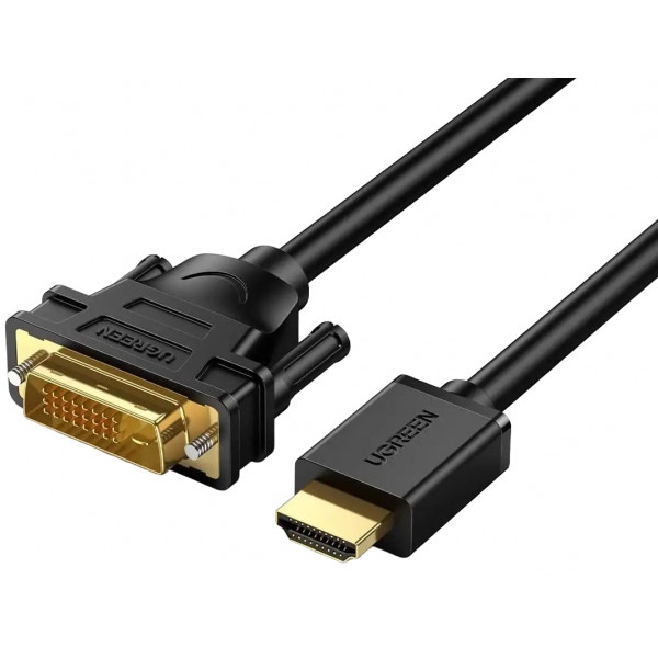 Кабель HDMI - DVI UGREEN HD106 HDMI to DVI Cable 2m Black (10135)