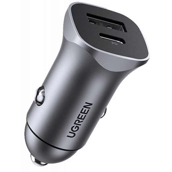 Автомобільний зарядний пристрій UGREEN CD130 20W USB + Type-C PD Charger Gray (30780)