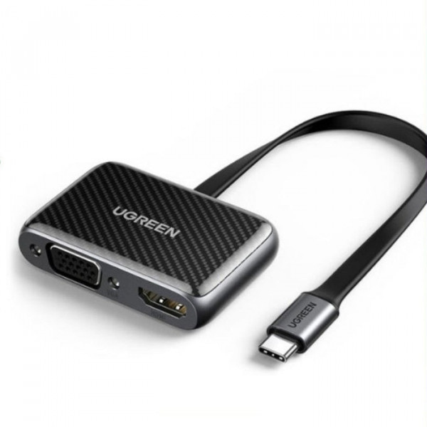 Перехідник HDMI UGREEN CM285 USB 2.0-HDMI+VGA(HDMI 1.4b support 3D/4K 2K 30Hz+VGA 1080P 60Hz CM303) Black (70549)