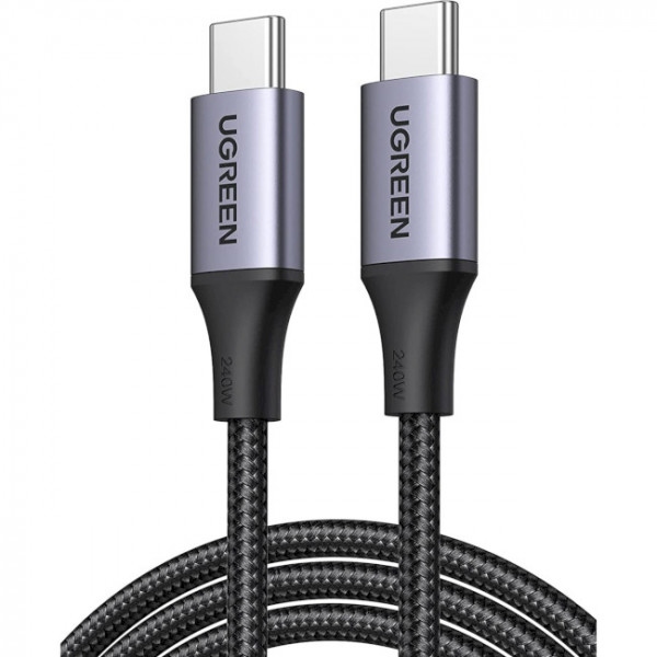 Кабель синхронізації даних UGREEN US535 USB-C to USB-C 240W PD Fast Charging Cable 1m Space Gray (15311)