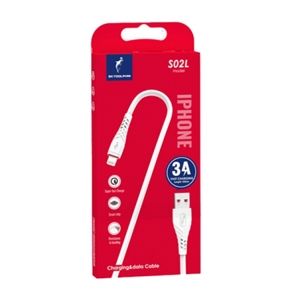 Кабель синхронізації даних SkyDolphin S02L USB-Lightning 1m White (USB-000586)