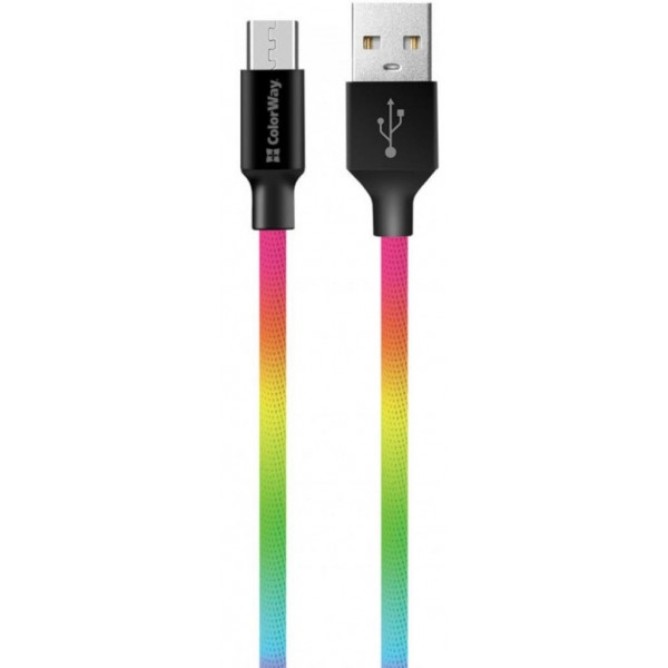 Кабель Colorway USB 2.0 AM to Micro 5P 1.0m Multicolor (CW-CBUM017-MC)
