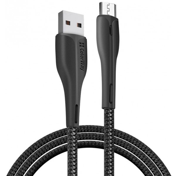 Кабель Colorway USB 2.0 AM to Micro 5P 1.0m Led Black (CW-CBUM034-BK)