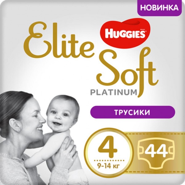 Одноразові підгузки-трусики Huggies Elite Soft Platinum Mega 4 (9-14 кг) 44 шт. (5029053548821)