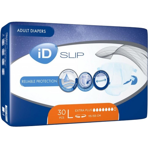 Одноразові підгузки ID Slip Extra Plus Large талия 115-155 см 30 шт. (5411416047667)