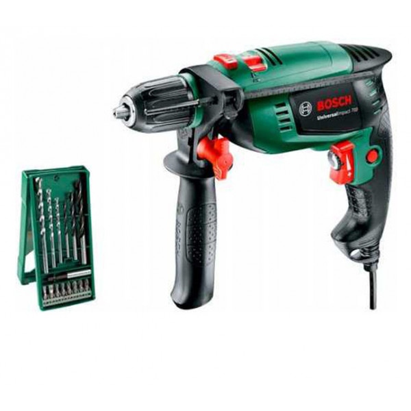 Ударний дриль Bosch UniversalImpact 700 X-line + набір свердел и бит, кейс (0.603.131.00F)