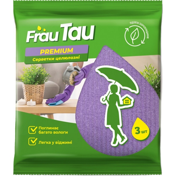 Серветка побутова Frau Tau Преміум 3 шт. (4820195508114)
