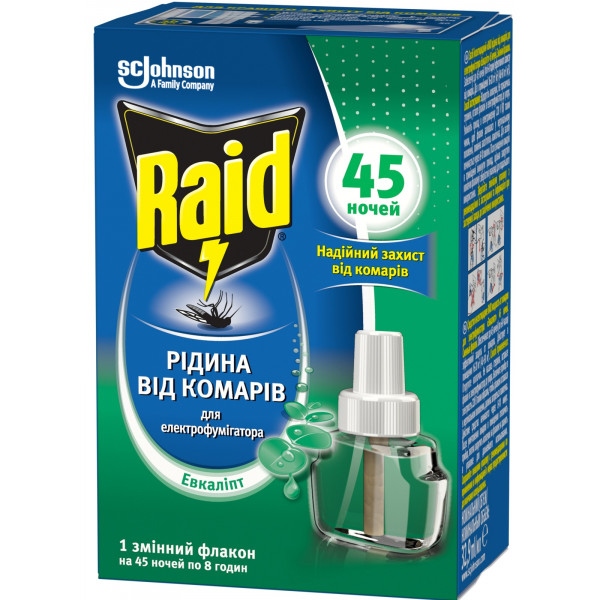 Фумігант рідина Raid Евкаліпт 45 ночей