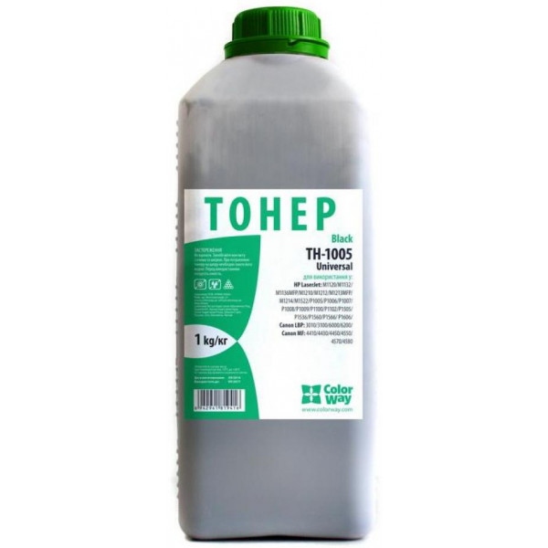 Тонер для заправки картриджа Colorway HP LJ P1005/P1505 (1kg) Universal bottle (TH-1005-1B)