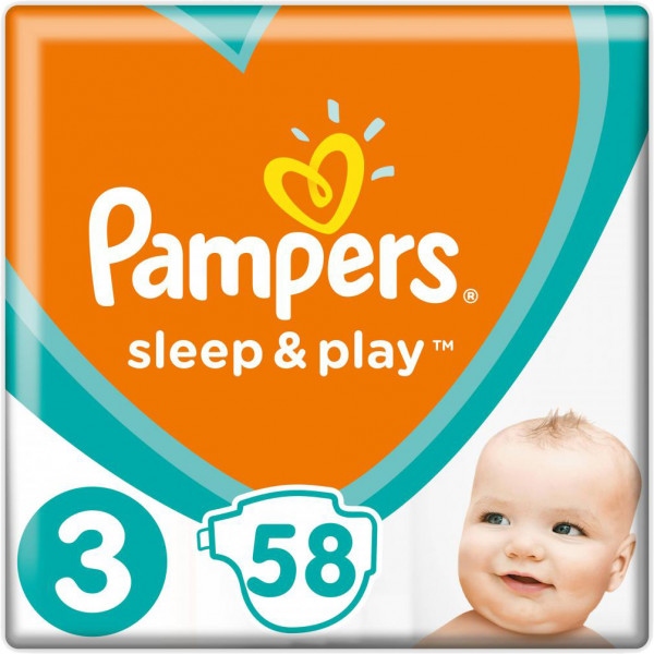 Одноразові підгузки Pampers Sleep & Play Розмір 3 Midi (6-10 кг), 58 шт. (81664437)