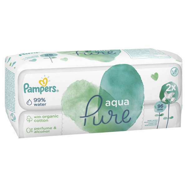 Вологі серветки для немовлят Pampers Aqua Pure, 2x48 шт. (81691052)