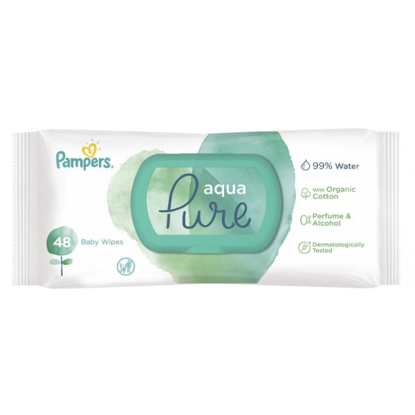 Серветки вологі для дітей Pampers Aqua Pure, 48 шт. (81747986)