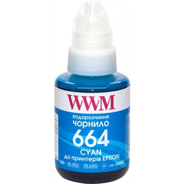 Чорнило WWM Epson L110/L210/L300 140г Cyan (E664C)