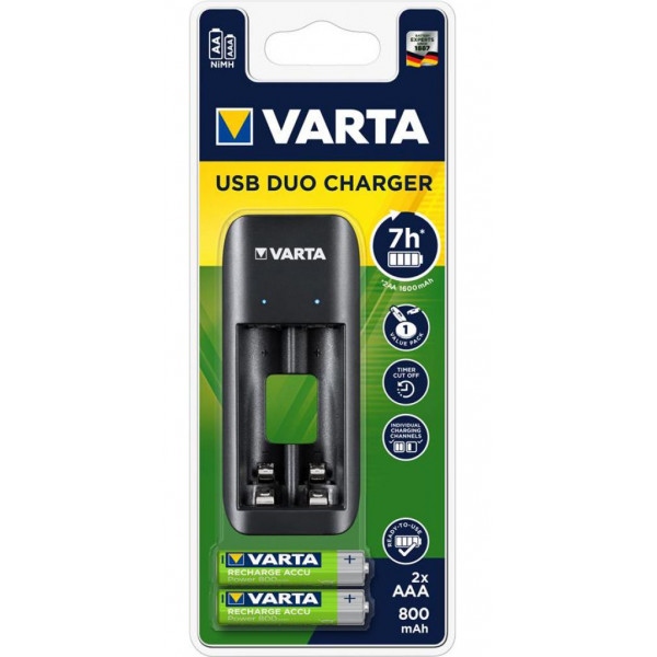 З/пристрій для акумуляторів AA/AAA Varta Value USB Duo Charger+2xAAA 800mAh (57651201421)