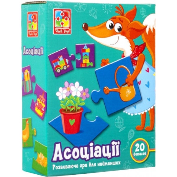 Пазли картонні (3-4 роки) Vladi Toys Асоціації (укр) (VT1804-33)