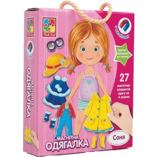 Настільна гра магнітна (5-7 років) Vladi Toys одягашка "Соня", укр. (VT3702-07)