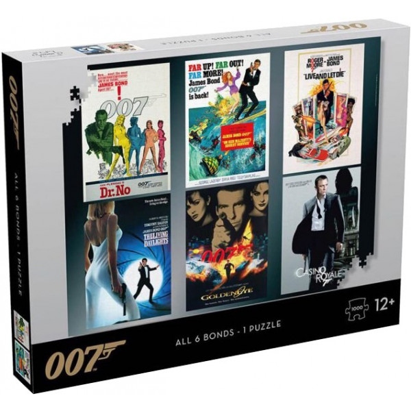 Пазли картонні (8 +) Winning Moves James Bond 007 Actor Debut Poster 1000 шт. (5036905043106)